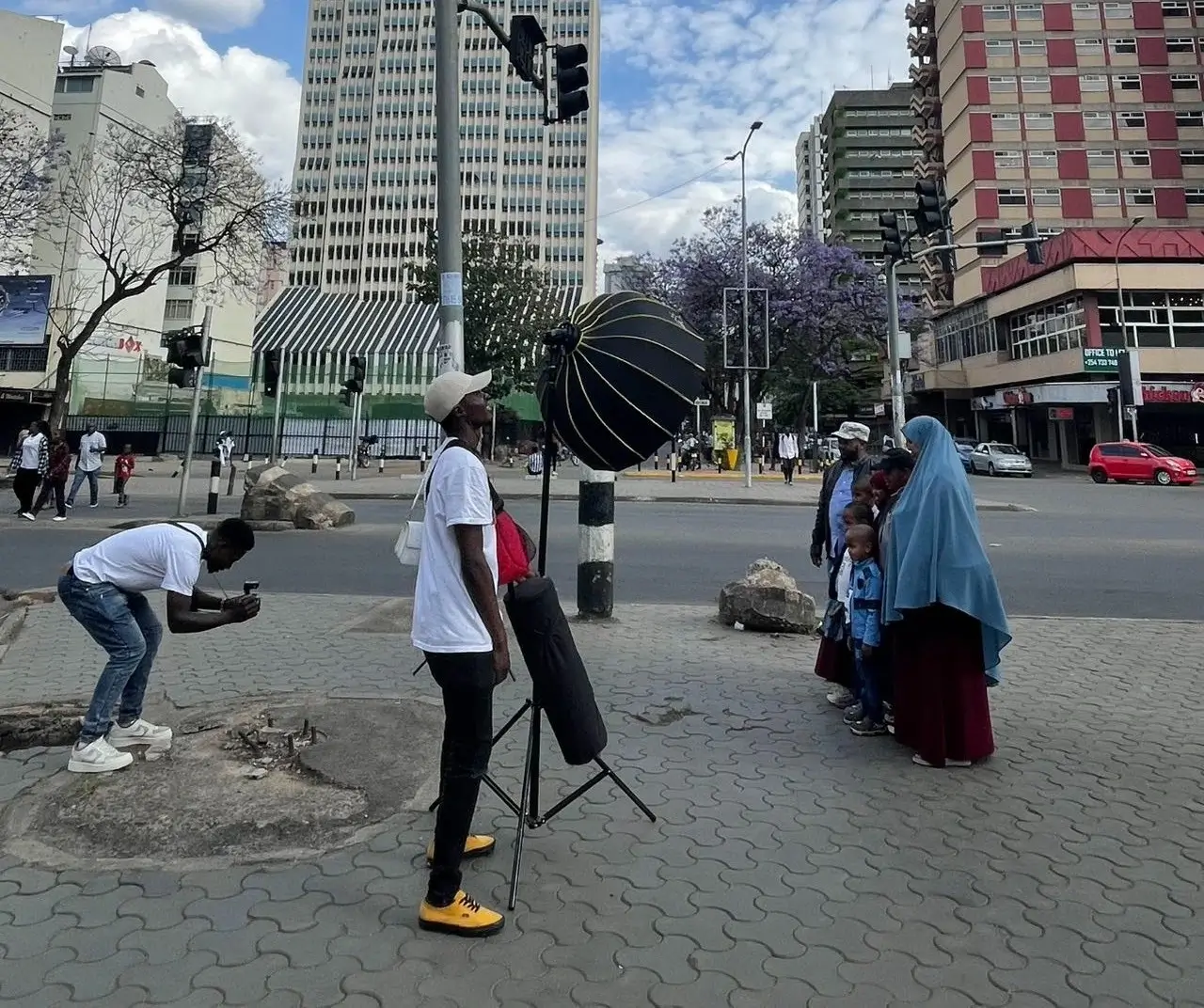 Nairobi street photography session in progress