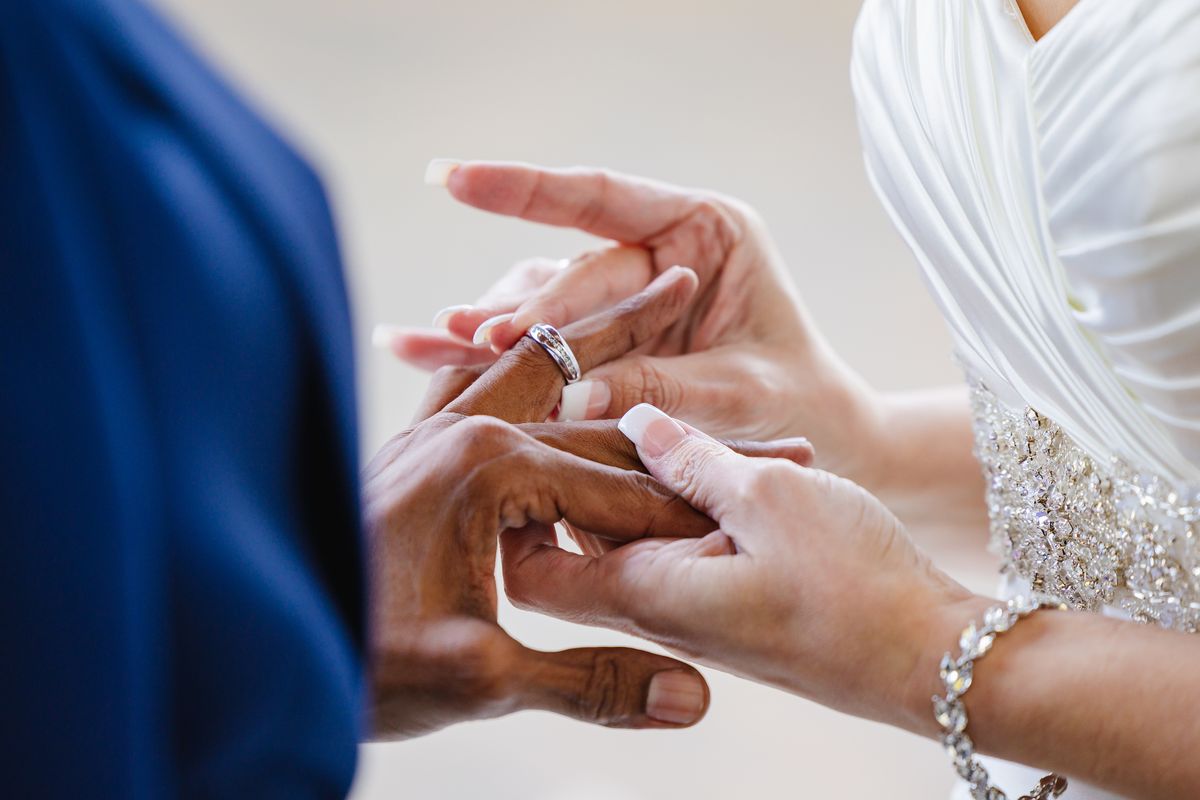Wedding ring exchange moments