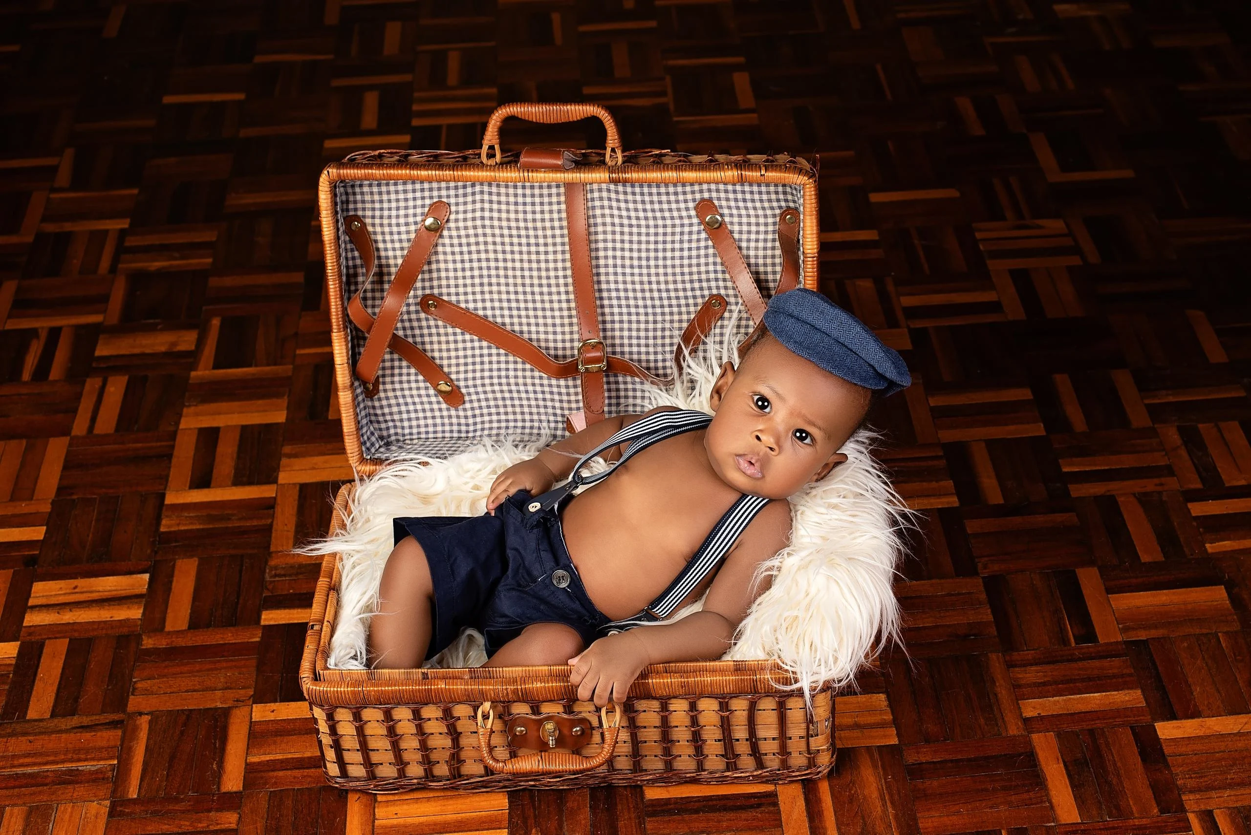 Clean and hygienic cake smash photography studio prepared for infant sessions