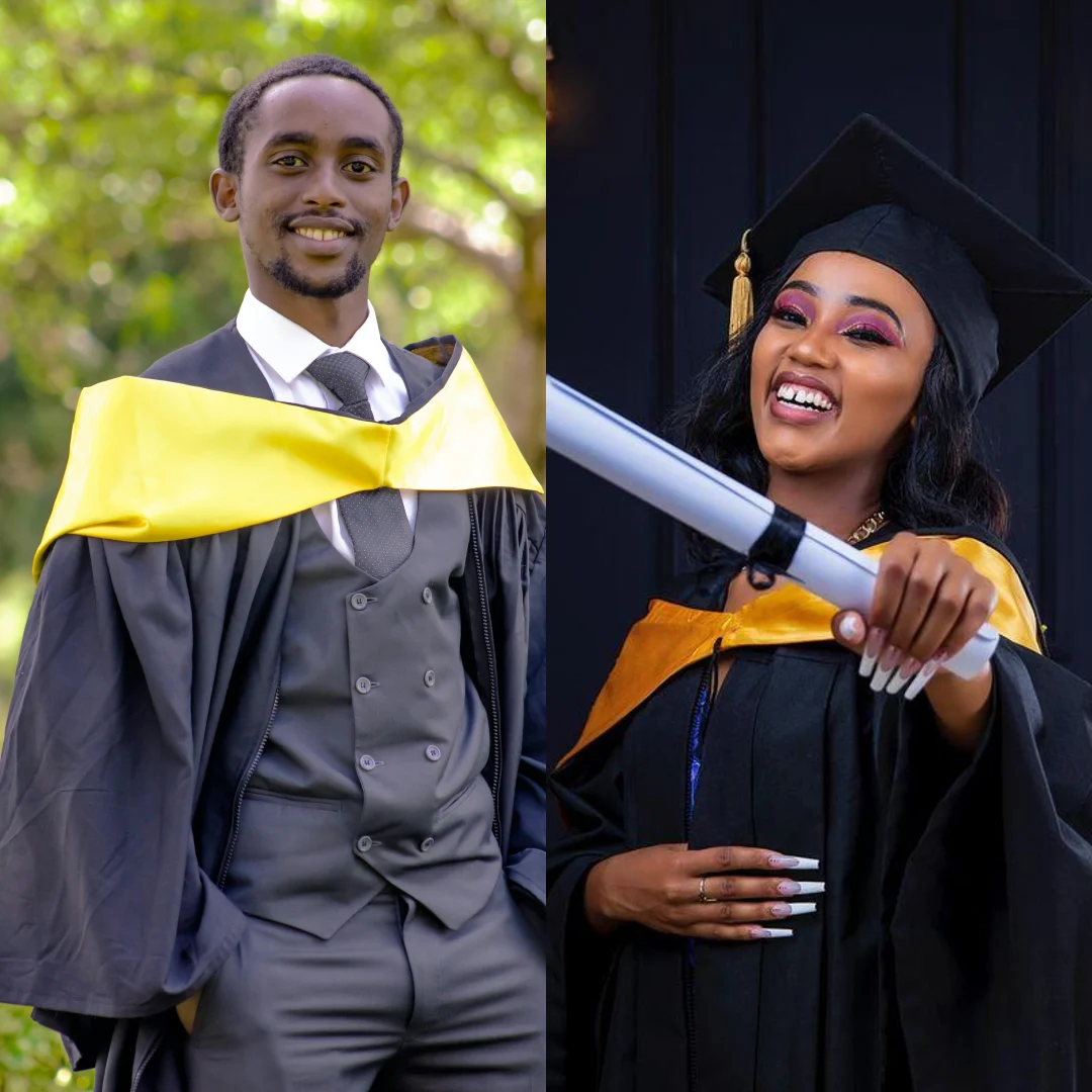 Comparison of outdoor campus graduation photography and traditional studio graduation portraits in Nairobi