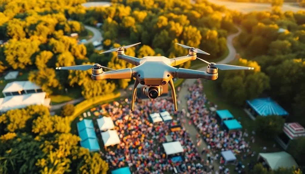 Drone capturing aerial footage for a professional event in Kenya