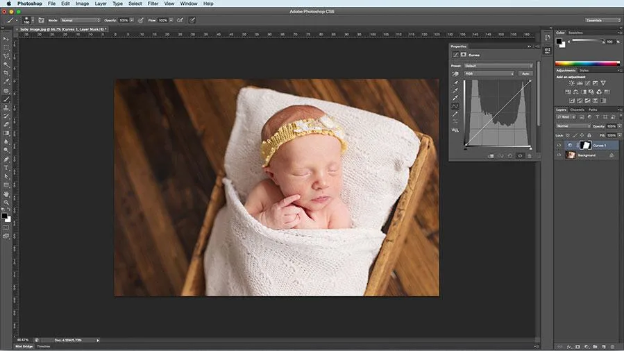 Professional newborn photo editing workflow in Photoshop for Kenya newborn photography services