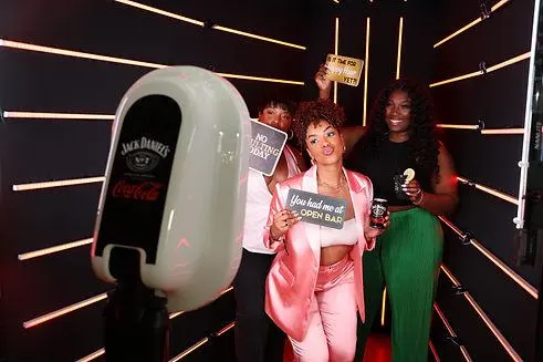 Social media photo station at a corporate event in Kenya creating branded content for guests